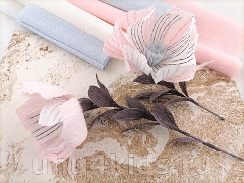 Декоративные цветы из бумаги «Сливочная карамель» 